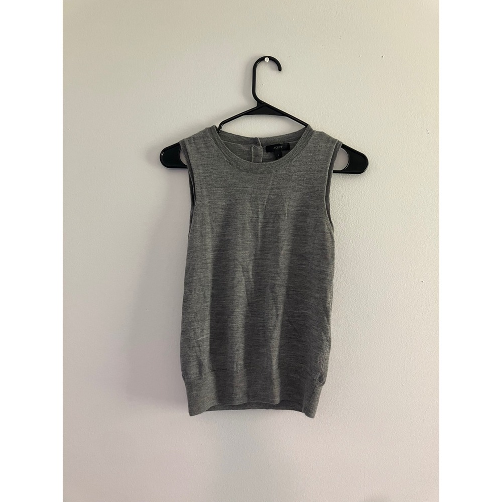 J. Crew gray 100% merino wool tank top women's size small natural fibers